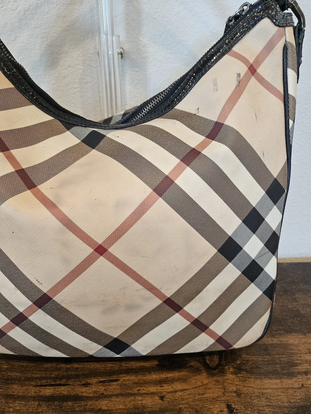 Burberry Nova Check Hobo Shoulder Bag